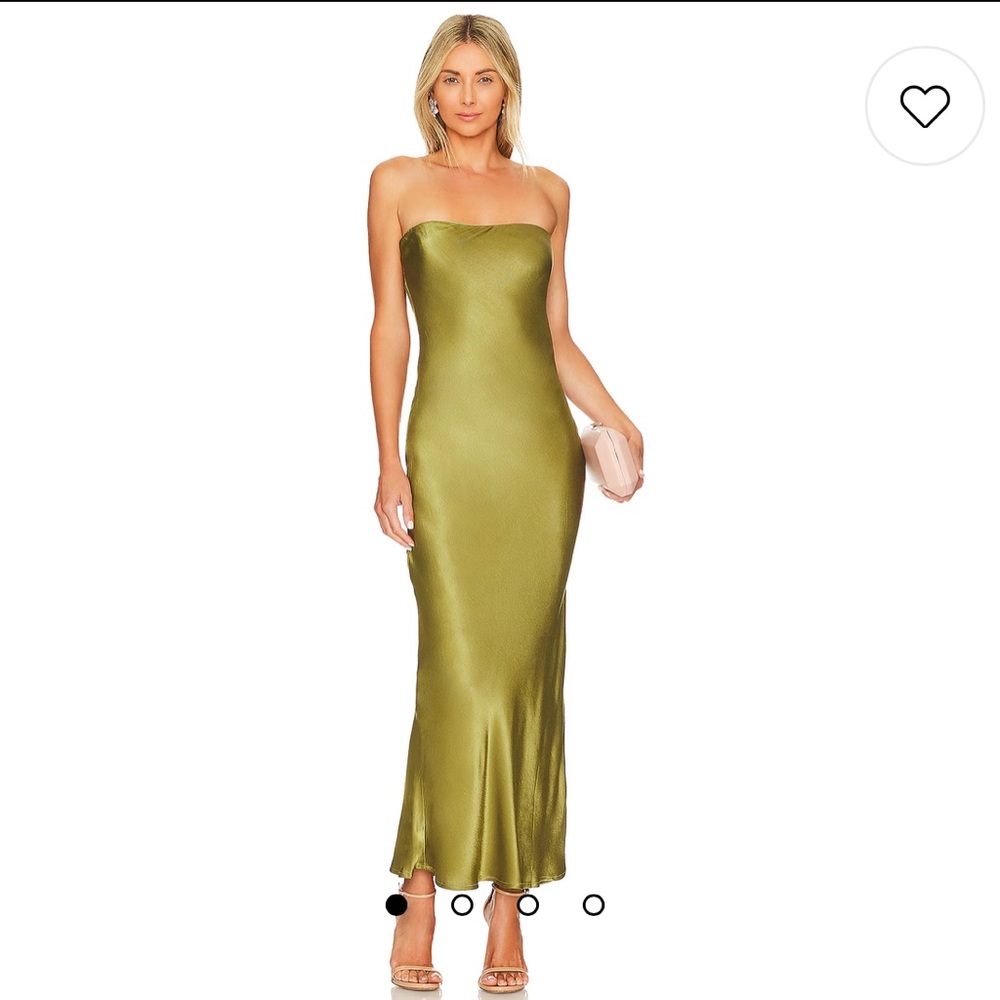 REVOLVE Angel Strapless Midi Dress in Olive SNDYS